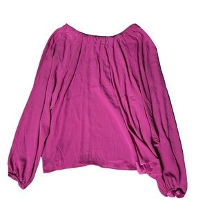 Size XL - Women's SCOOP Fuschia Blouson w/ Bow Back NWT Style SS-903 Long Sleeve